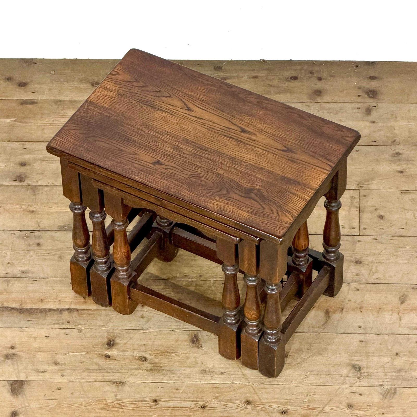 Vintage Nest Of Three Coffee Tables | Antique Oak Tables | Antique Side Tables | Antique Console Tables | Small Tables photo vinterior