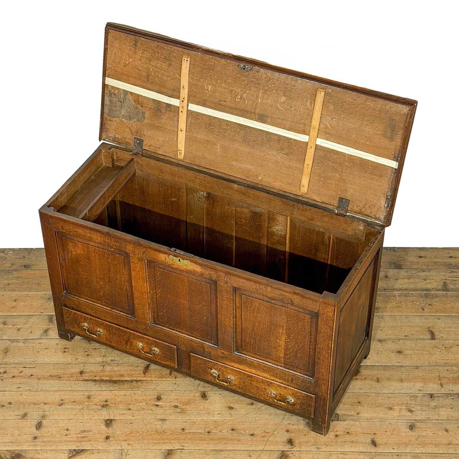 Antique Large Oak Mule Chest | Oak Chest | Antique Storage | Antique Furniture | Antique Blanket Box | Antique Coffer photo 795.0