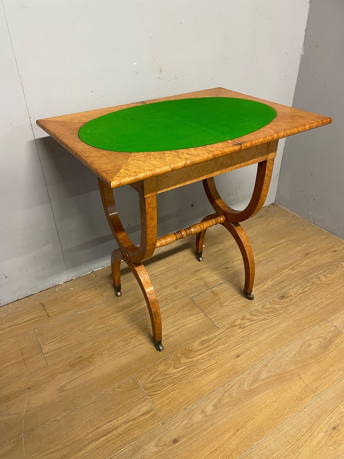 C19th Biedermeier Birds Eye Maple Card Table photo buy
