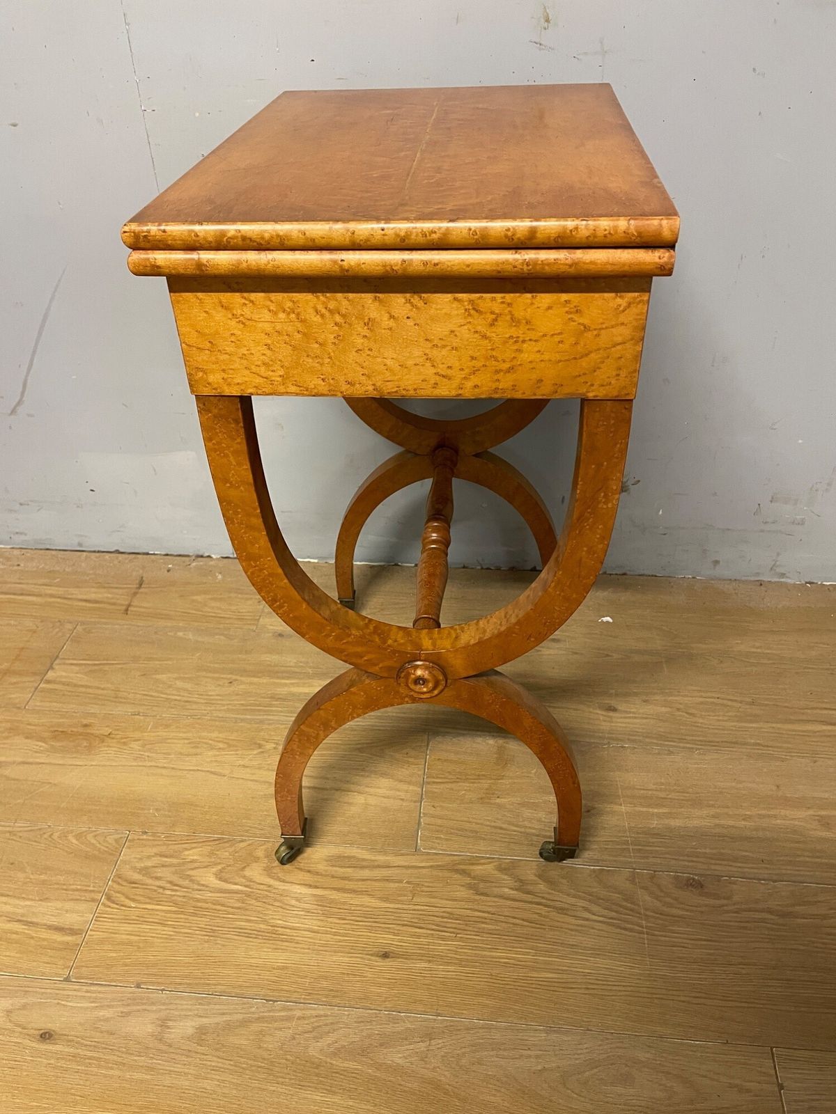 photo furniture C19th Biedermeier Birds Eye Maple Card Table
