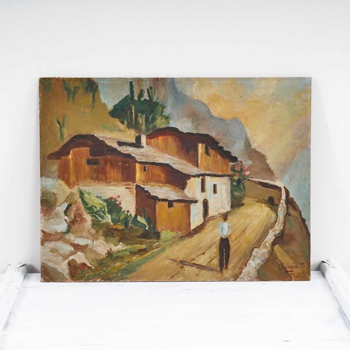 Oil Painting Giorgia T. 1949, Mountain Road