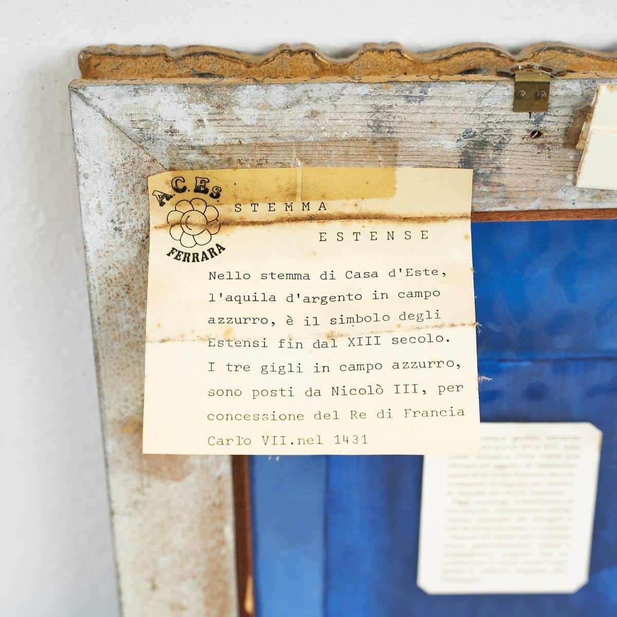 House Of Este Coat Of Arms Ceramic Frame, 19th Century photo for sale