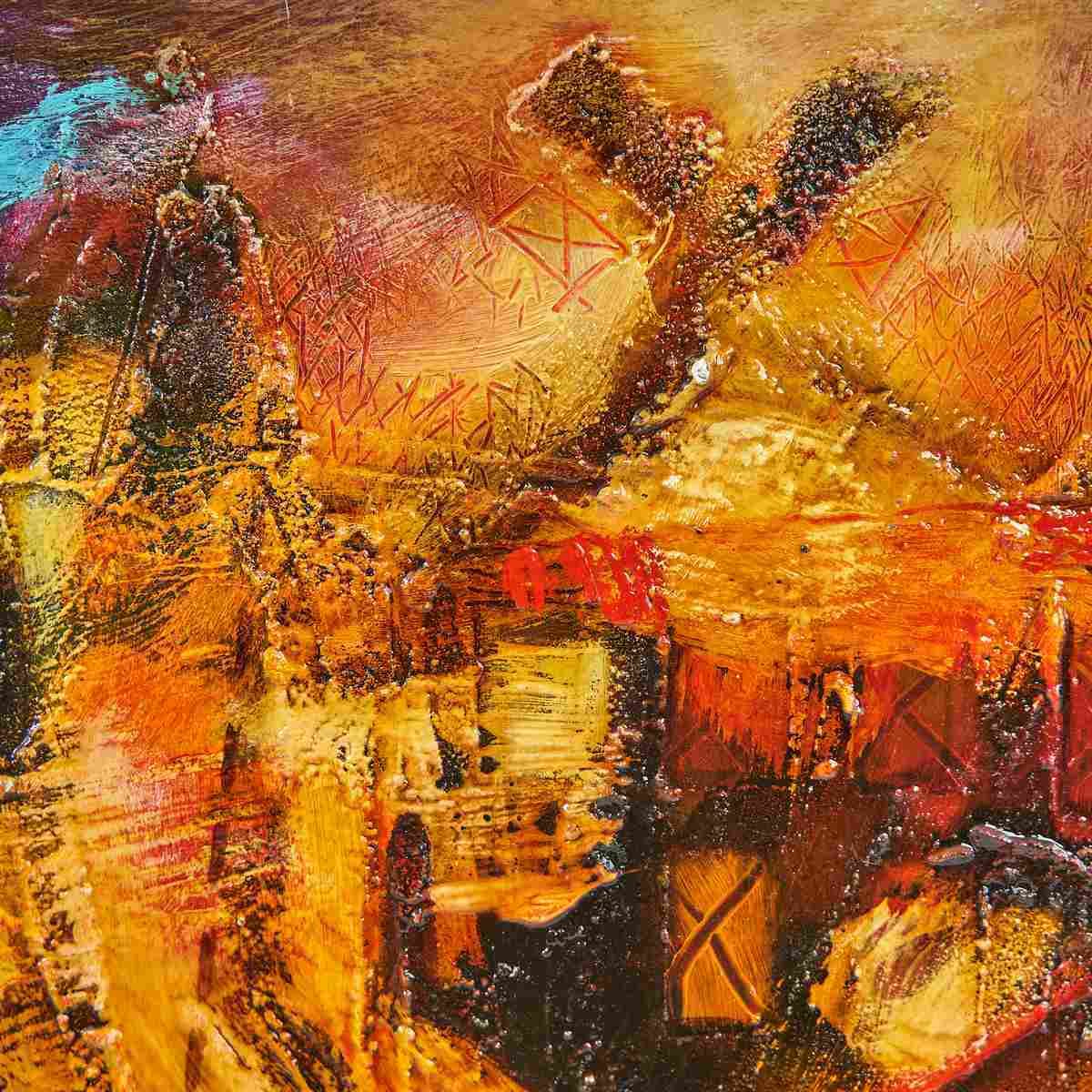 Oil On Panel Abstract Painting By Caporalig By Giuliano Caporali photo for sale