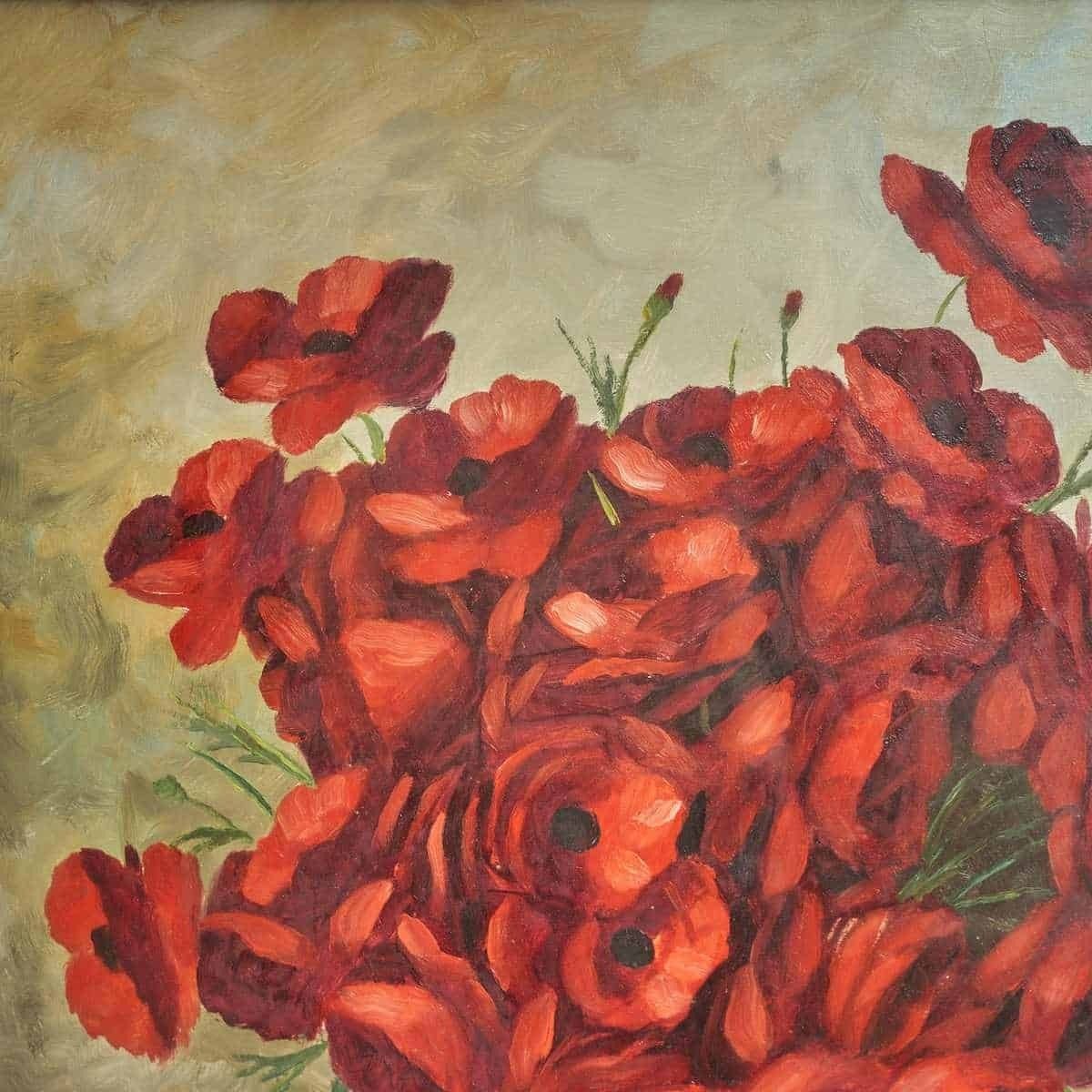 Vintage Oil Painting Of Flowers, 1960s photo furniture