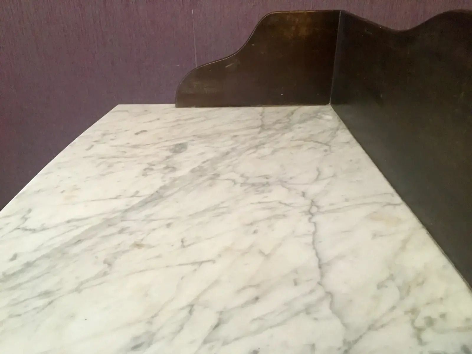 Antique Edwardian Mahogany Vanity/Washstand/Cabinet W Carrara Marble Top photo buy