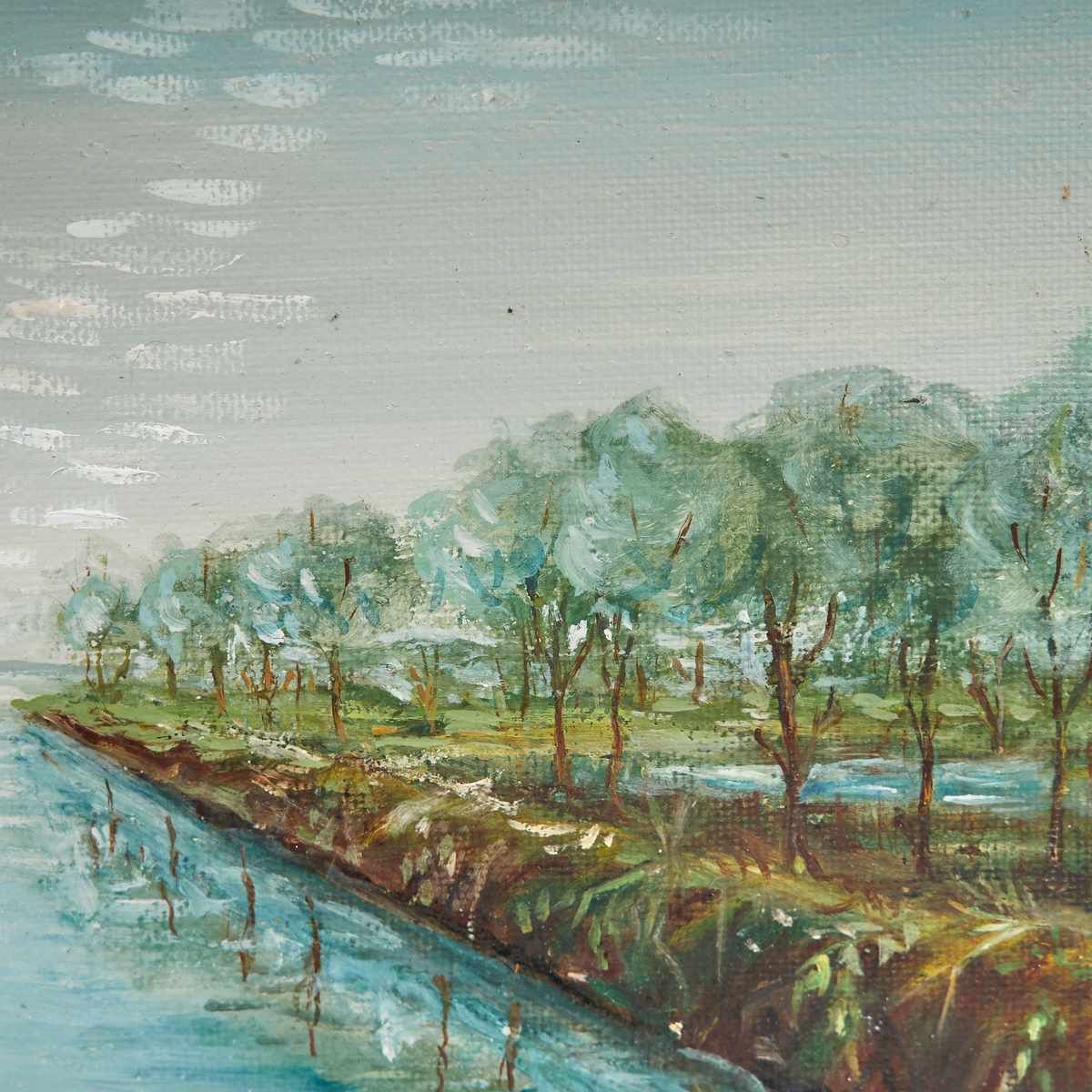 Oil On Canvas, Stupendous Water And Nature, 1973, By Velio Sanvito, 1970s photo for sale