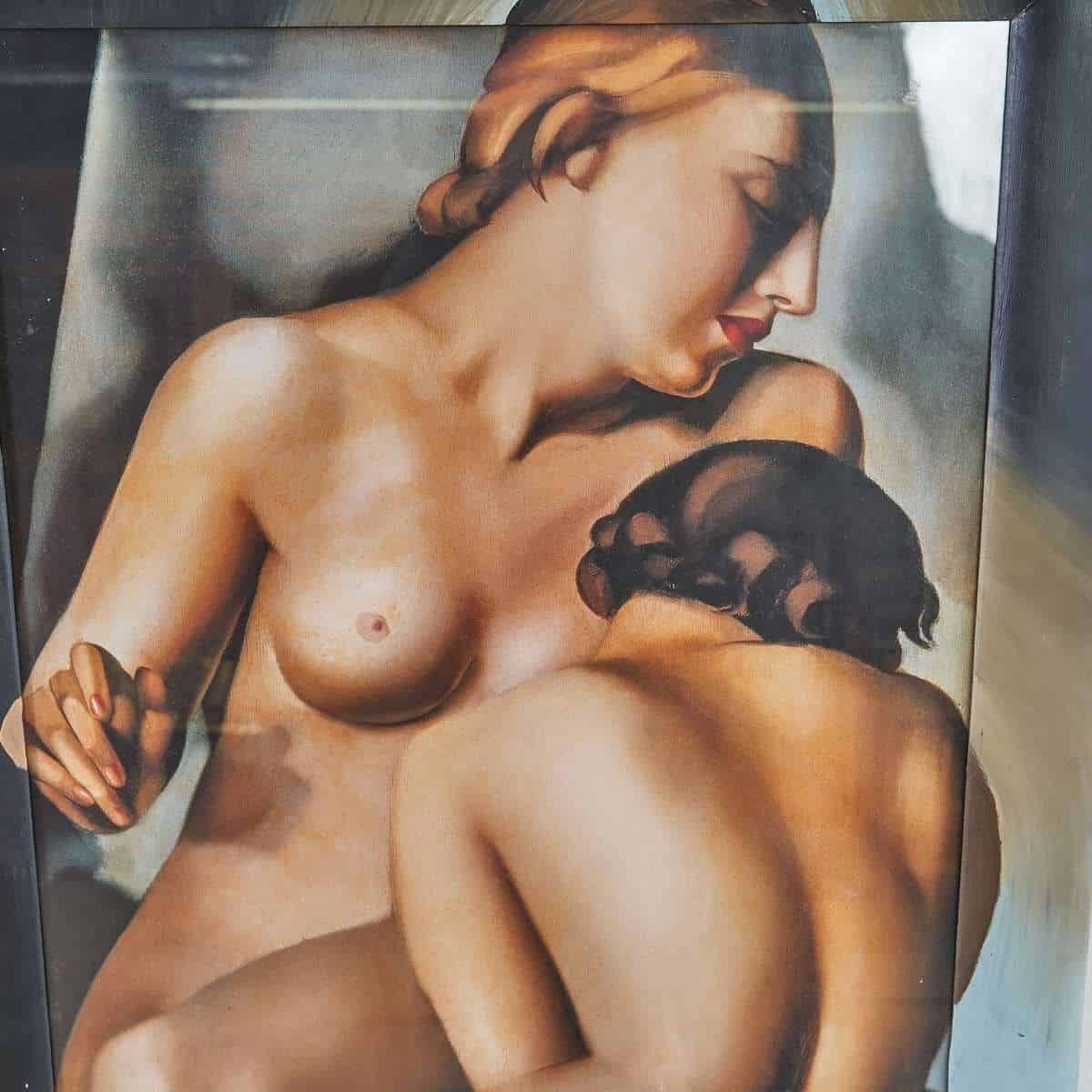 Reproduction On Canvas Refined Art Print In Art De' Co Style, 1980s photo for sale