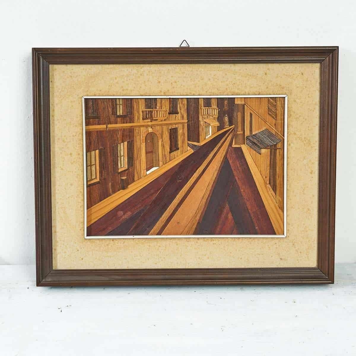 Painting Made With Wood Cutouts, Urban Landscape