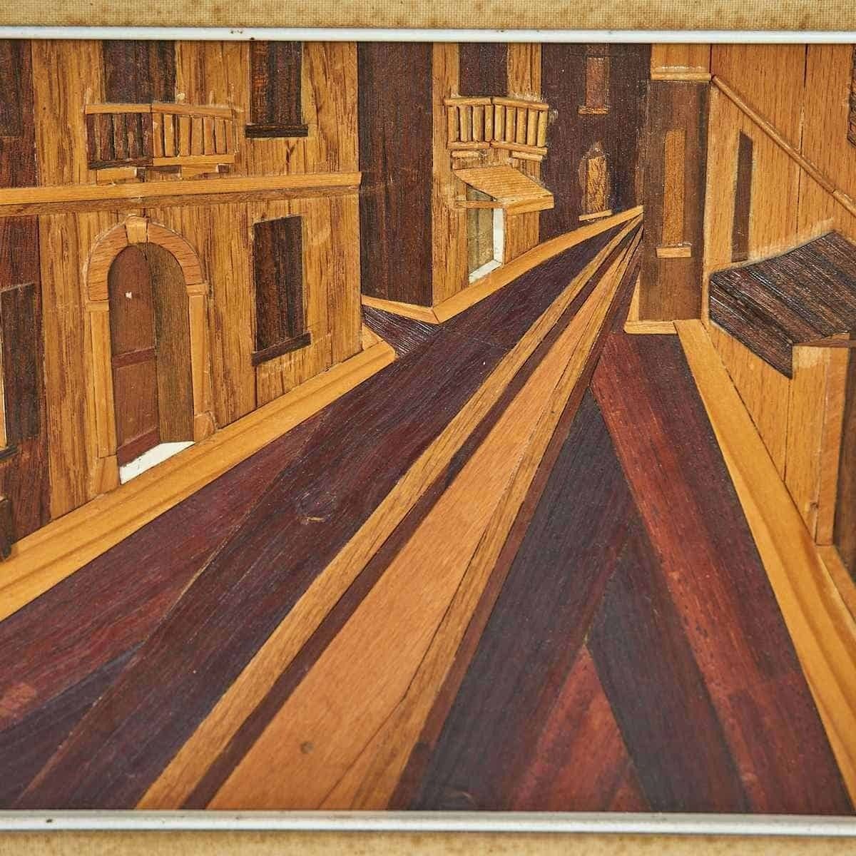 Painting Made With Wood Cutouts, Urban Landscape photo furniture