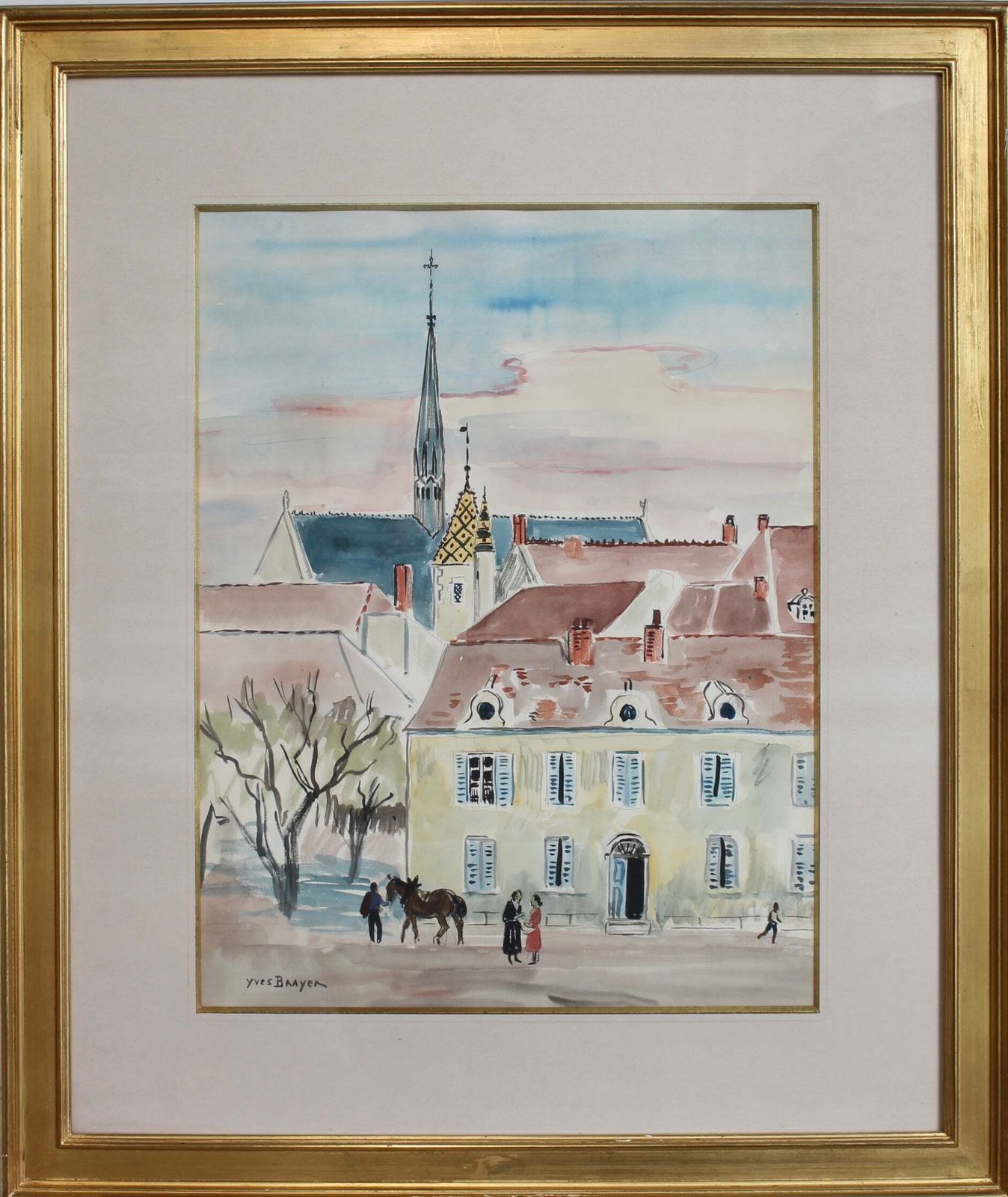 'A Street In Beaune' By Yves Brayer (1961)