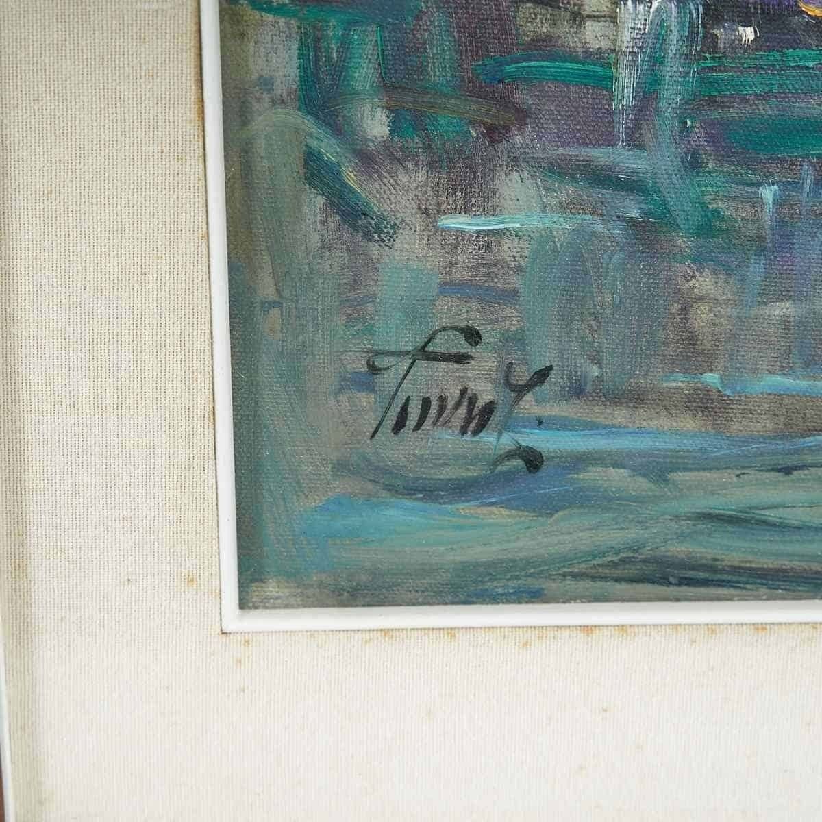 Oil On Canvas Author's Painting With Seascape By Renzo Piccoli, Painter From Ferrara (Italy) photo furniture