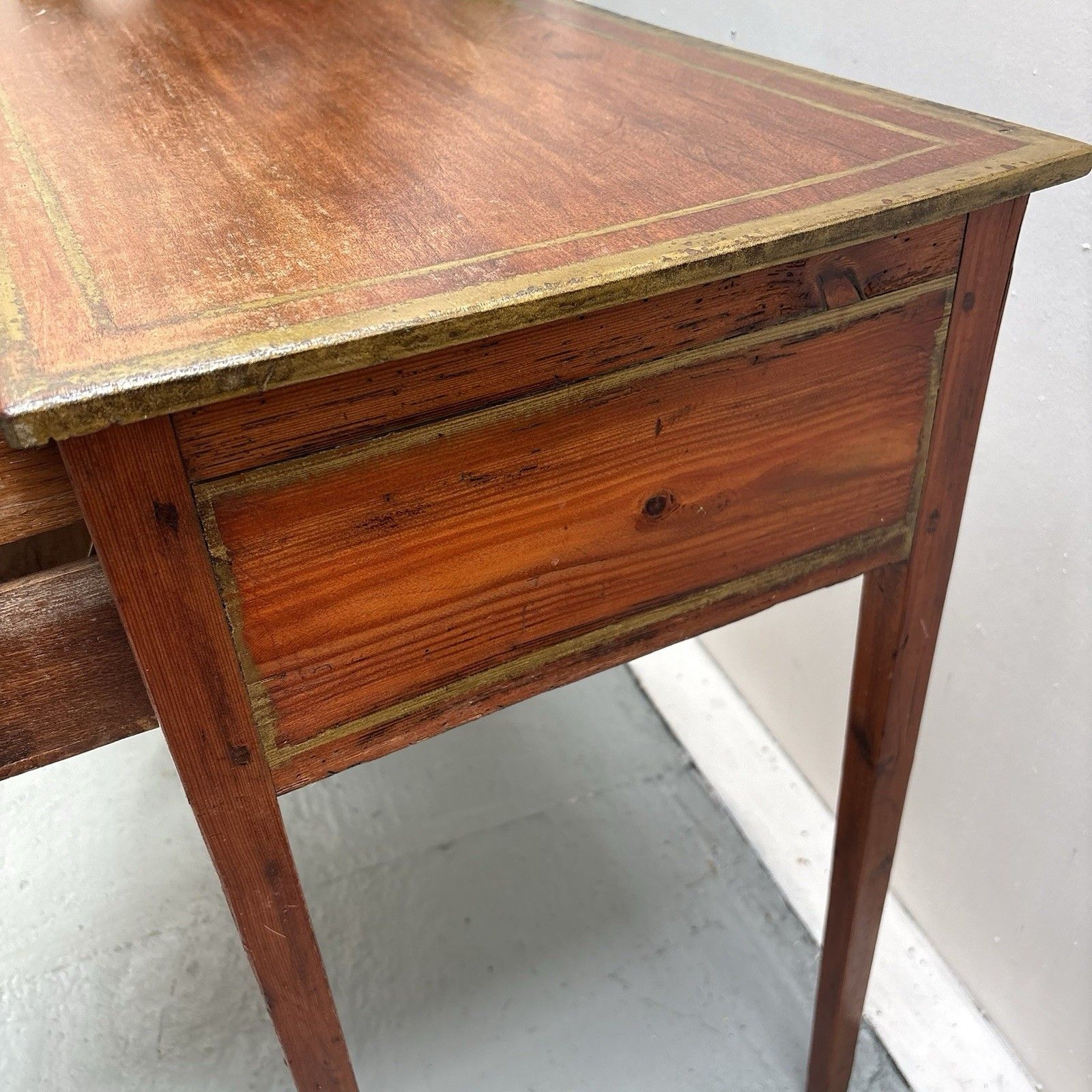photo furniture Early 20th Century French Mahogany & Painted Gilt Writing Desk Side Table
