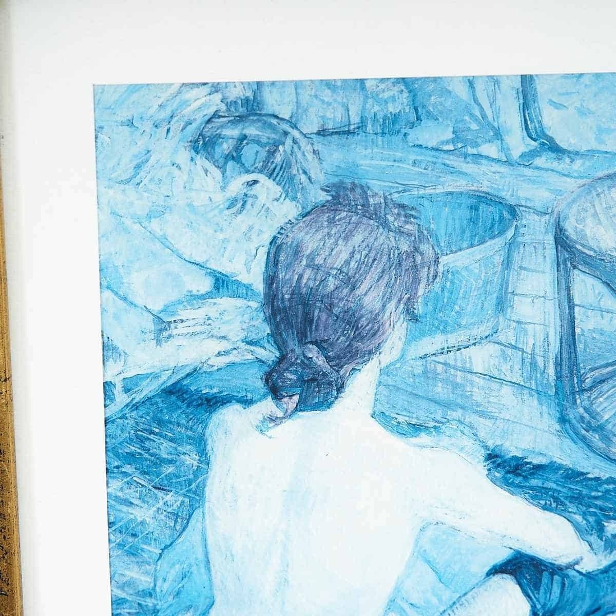 Reproduction Print Of Toulouse Lautrec's Painting In A Golden Frame photo for sale