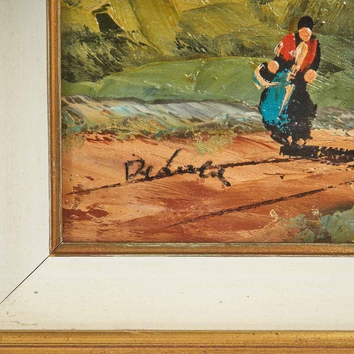 Landscape Painting Golden Frame Oil Unidentified Signature photo 90.0