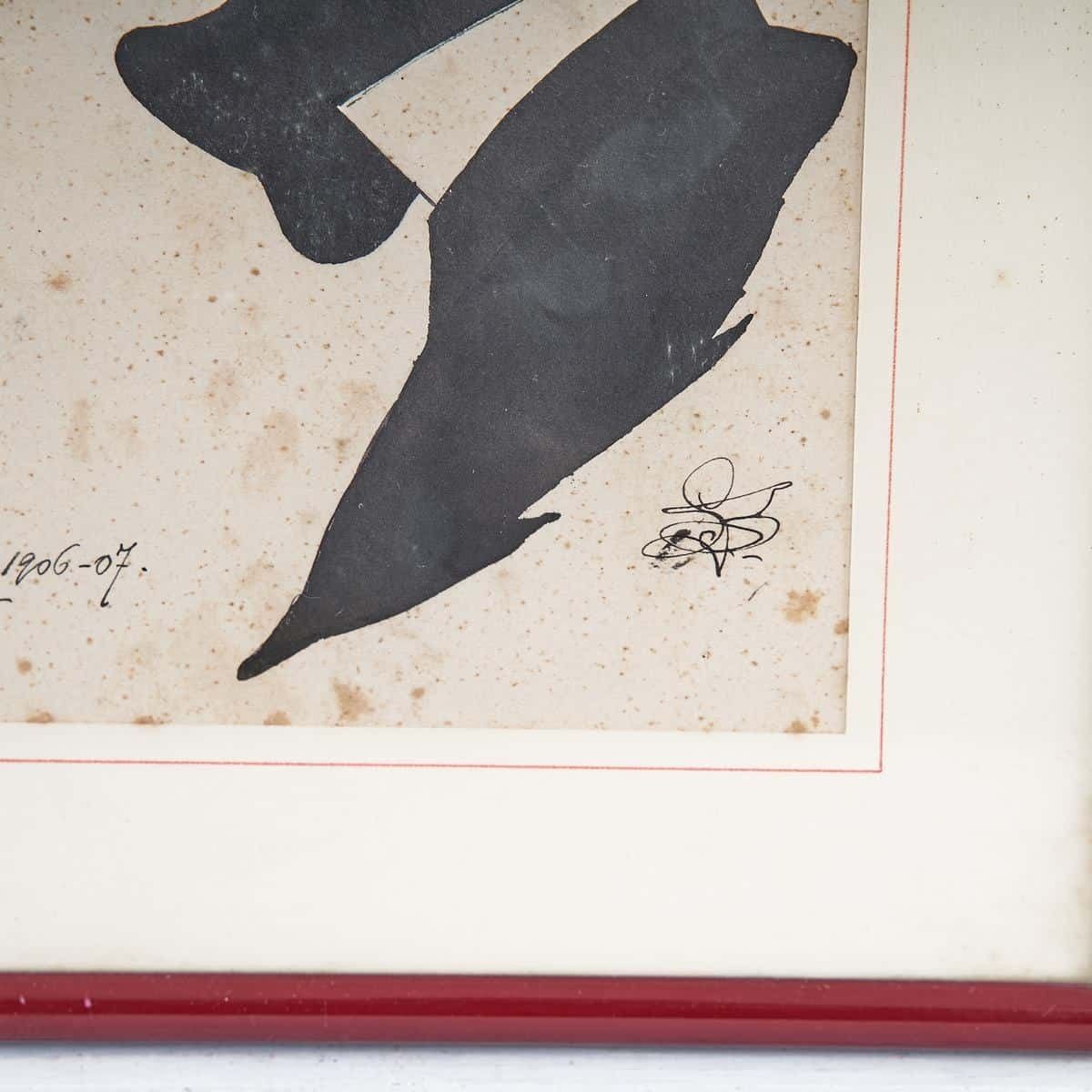 Detailed Male Profile Drawing From A Silhouette, 1907 photo Art