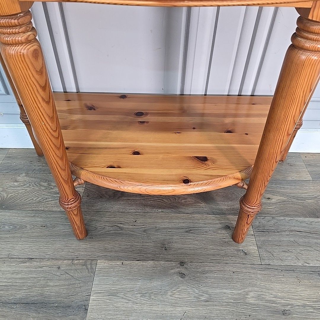 Furniture Vintage Ducal Console Table – Solid Pine Half Moon Hall Table Drawer Demi Lune photo