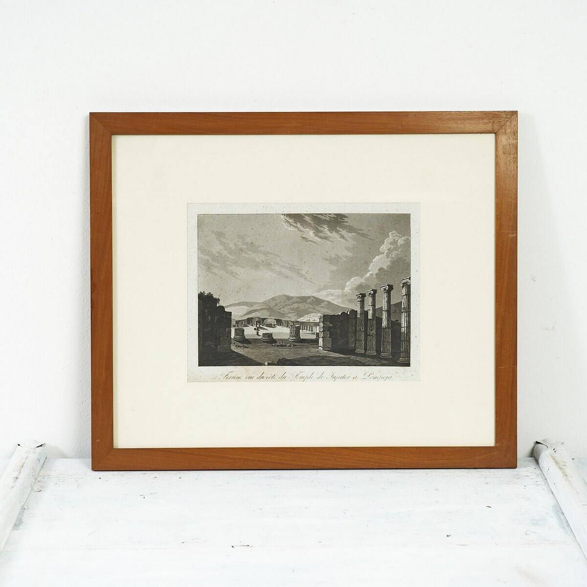 Ancient Print Of The Temple Of Jupiter In Pompeii