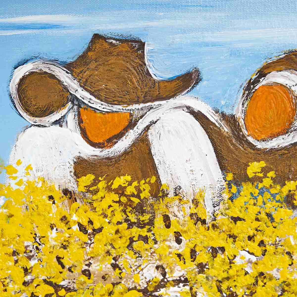 Oil On Canvas, Women And Broom By Costanza Mantovani photo Art