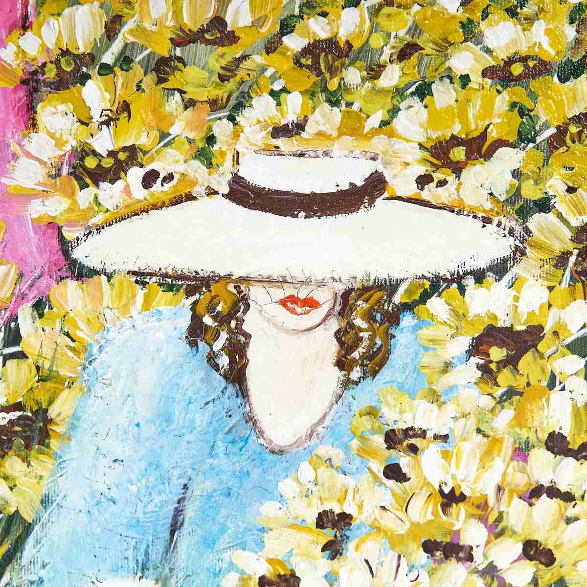 Oil On Canvas, Field Of Flowers, Costanza Mantovani 2007 photo for sale