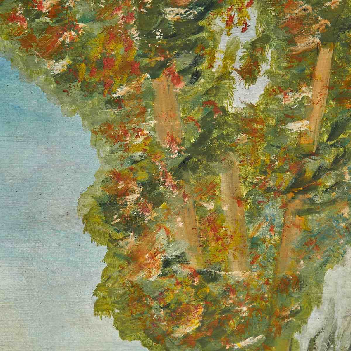 Oil On Panel Enchanting Vintage Landscape Painting By Deligia G. photo for sale