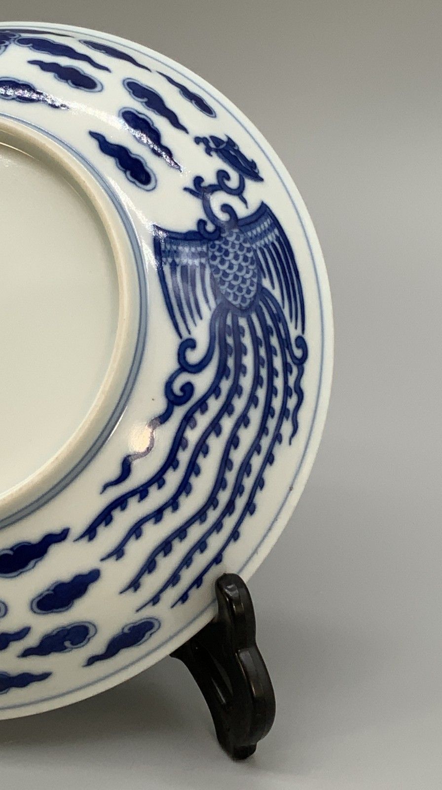 1425.0 Chinese Blue And White Porcelain Double Phoenix Dish Tongzhi Period Bowl Plate photo