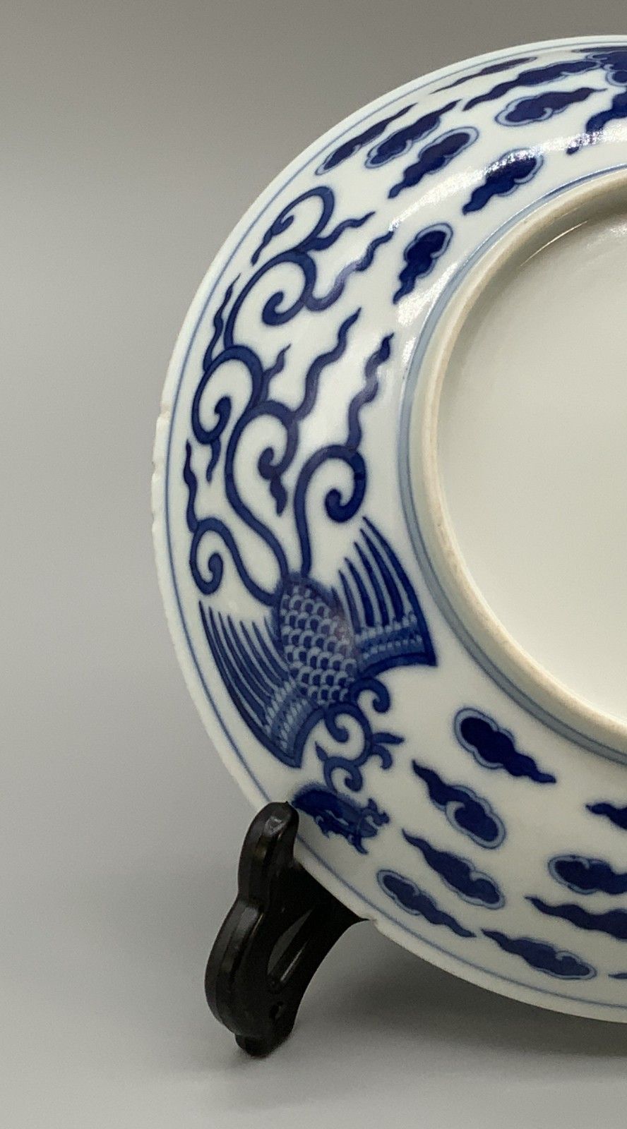 photo vinterior Chinese Blue And White Porcelain Double Phoenix Dish Tongzhi Period Bowl Plate