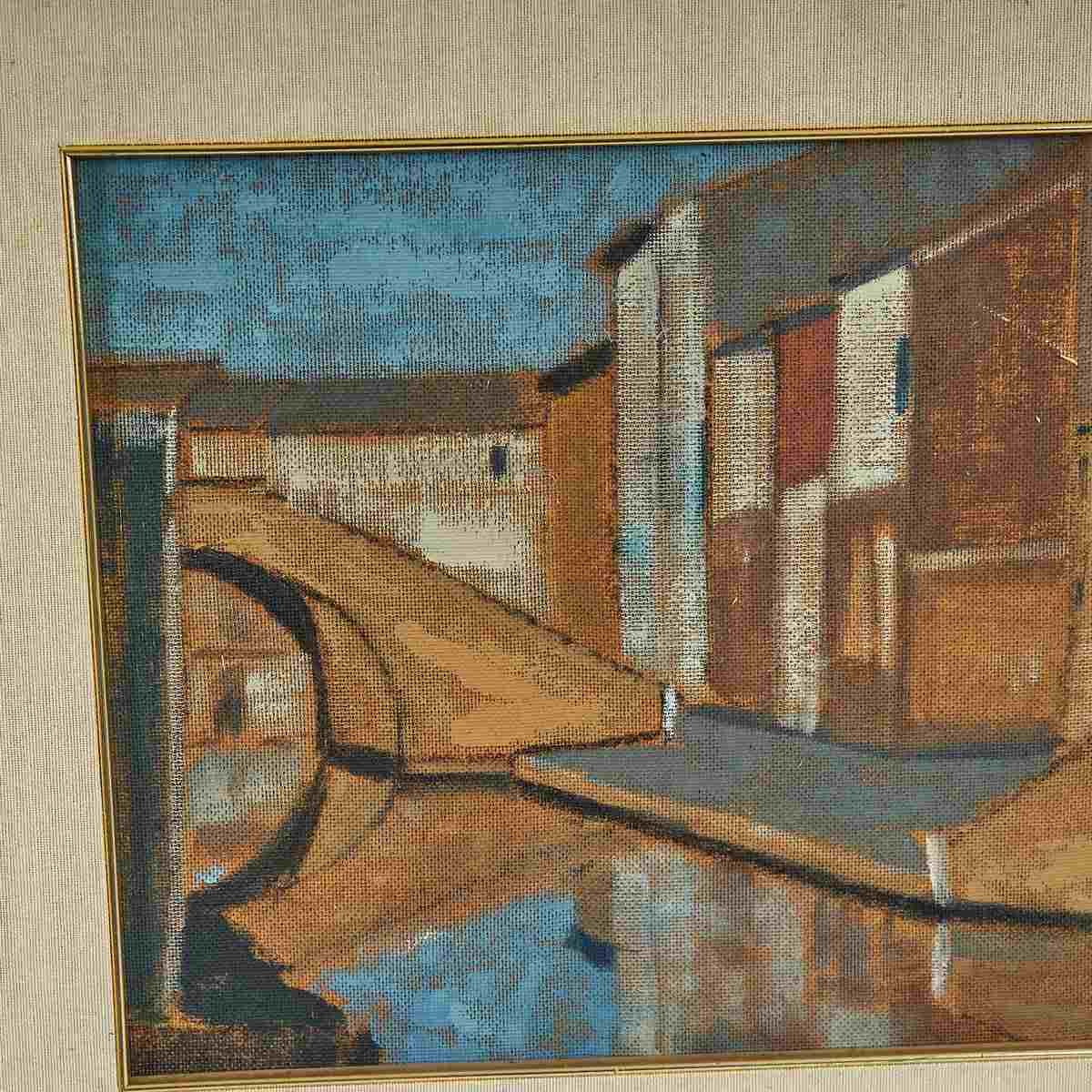 Comacchio, Oil On Panel, Golden Frame Scene, 1970s photo furniture