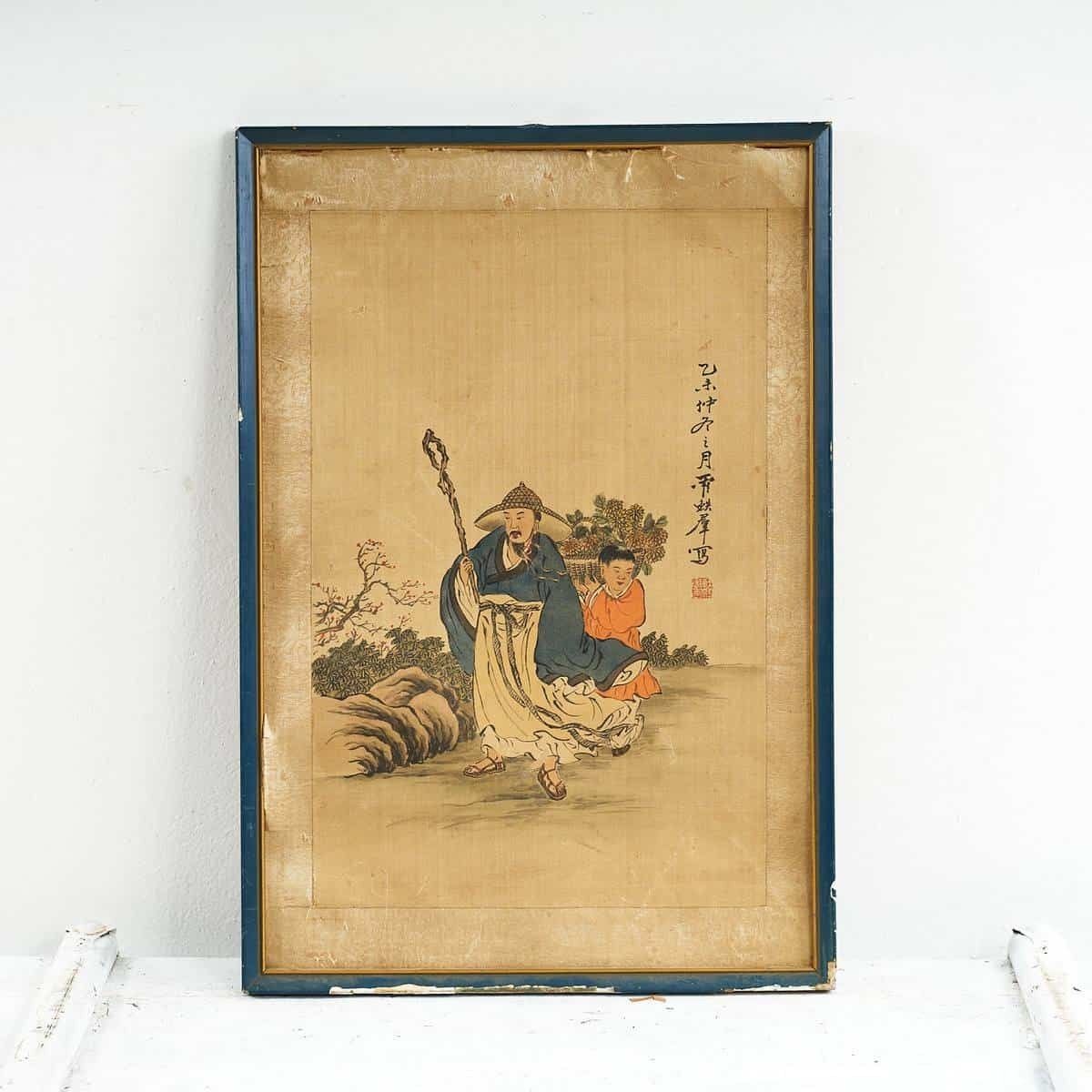 Wise Man And Child On The Move – Scene Of Traditional Oriental Life
