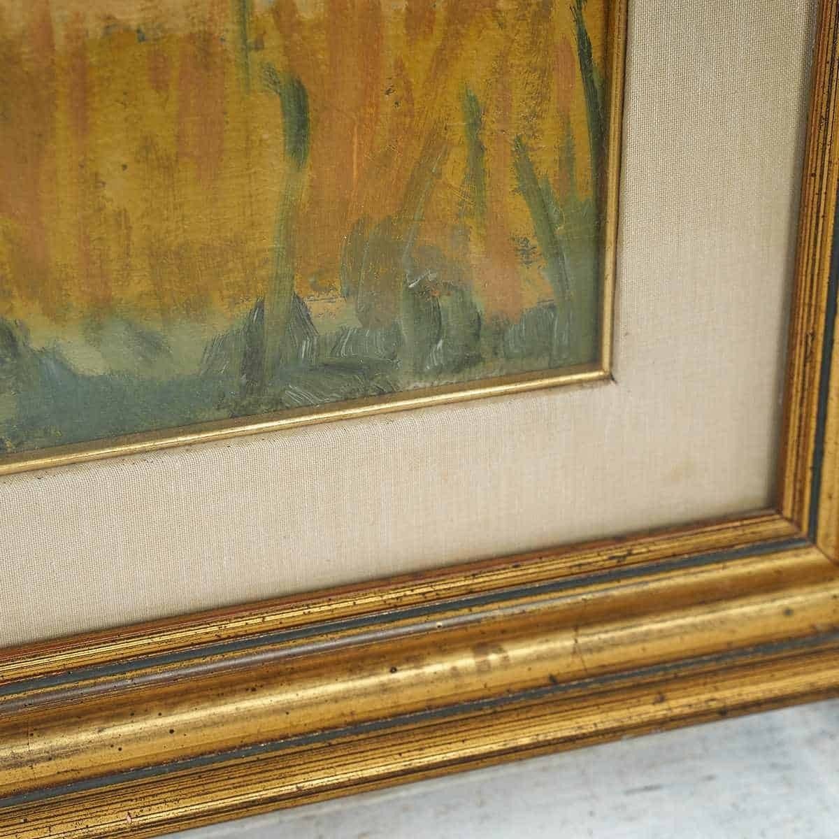Oil On Canvas Wonderful Rural Landscape By Attilio Orlandini. photo for sale