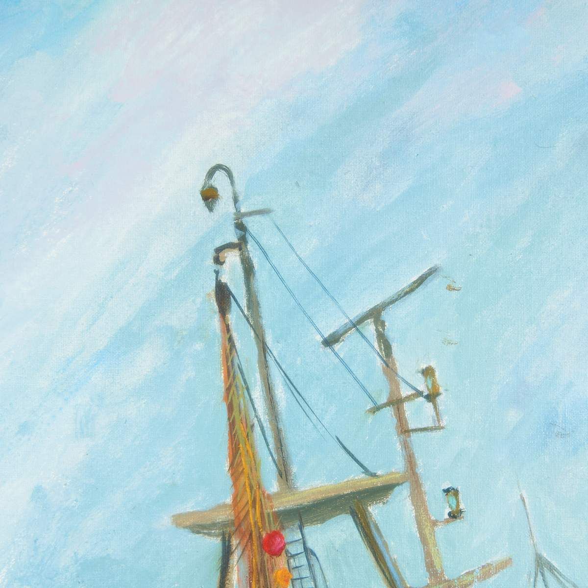 Oil On Canvas, Fishing In Rough Seas photo Art