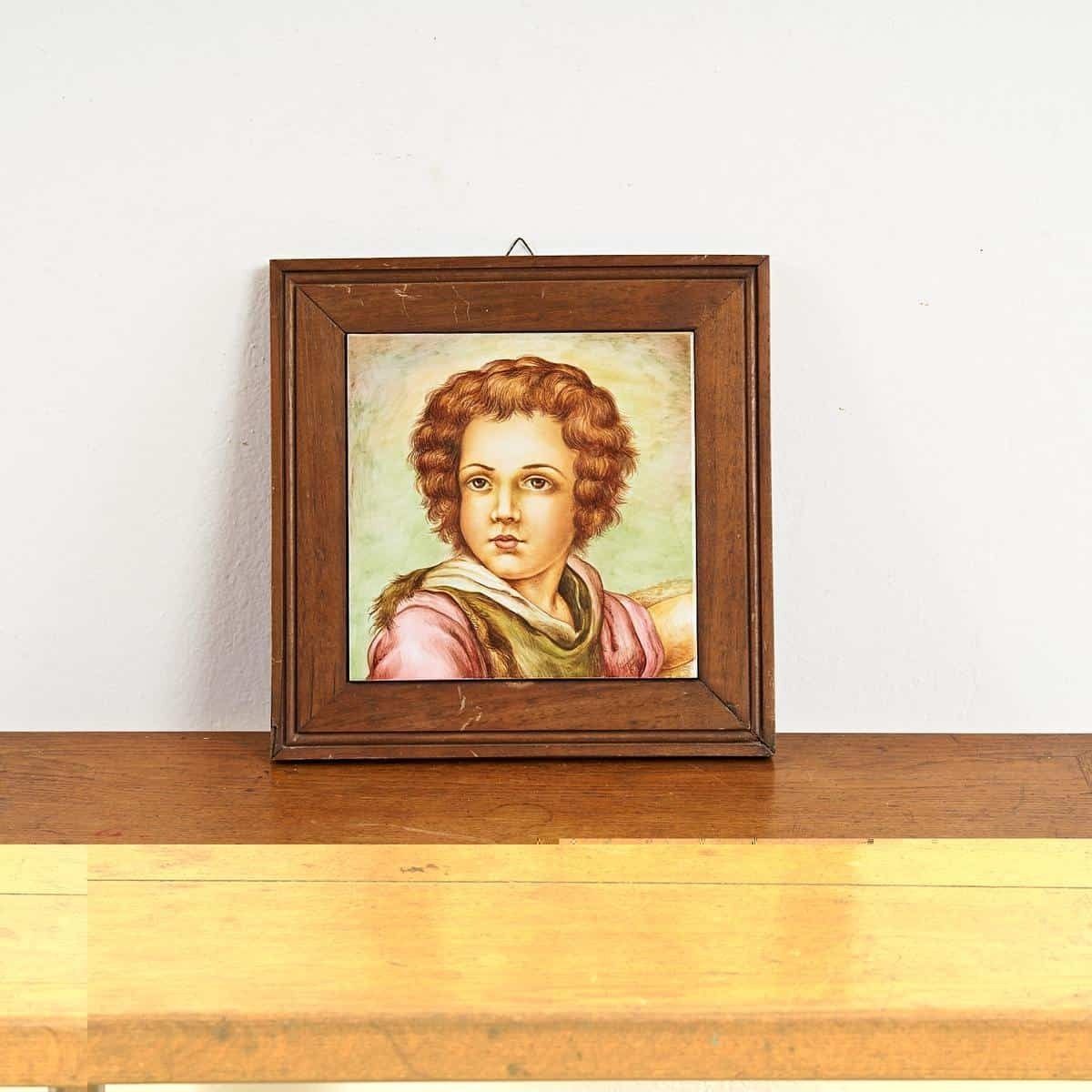 Tile Painting Portrait Of A Young Man