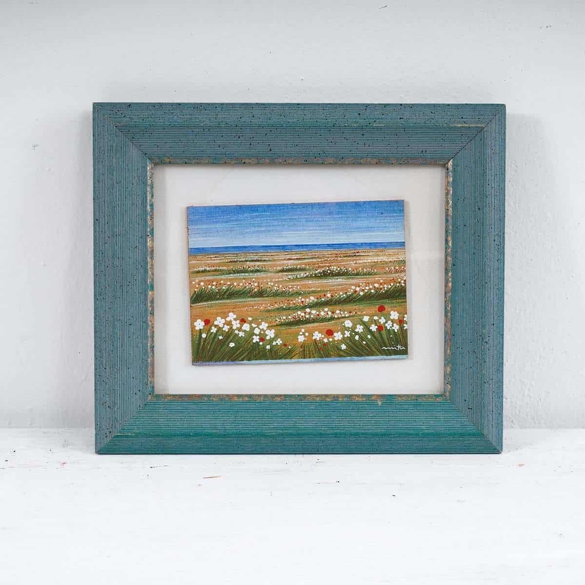 Tempera On Roman Tablet, Field Of Flowers, 1990s