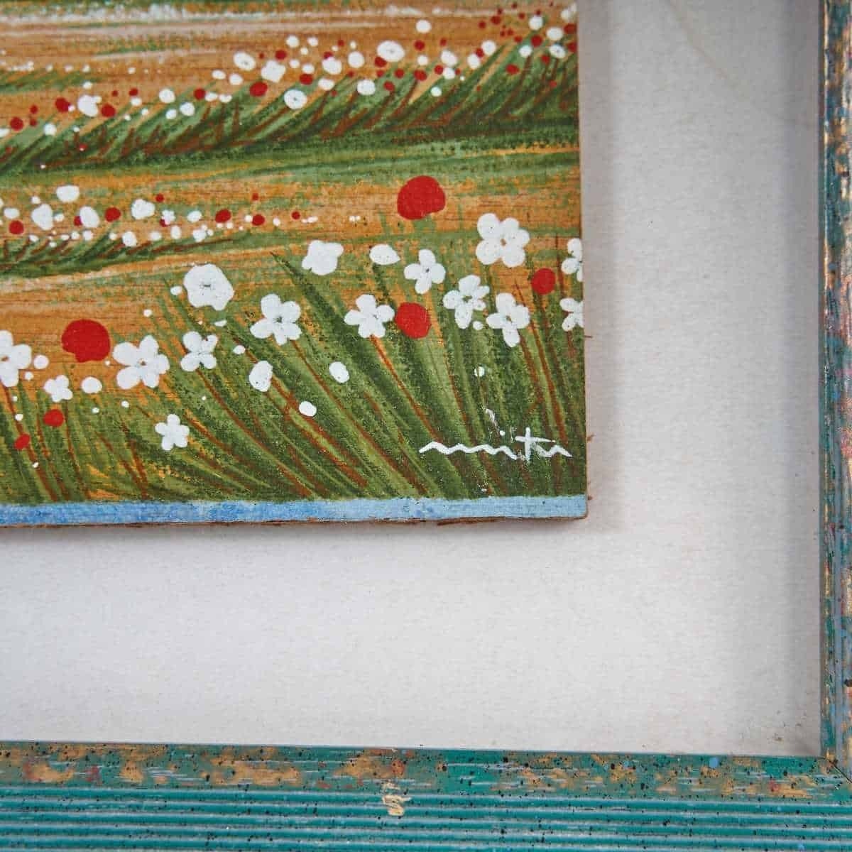 Tempera On Roman Tablet, Field Of Flowers, 1990s photo furniture