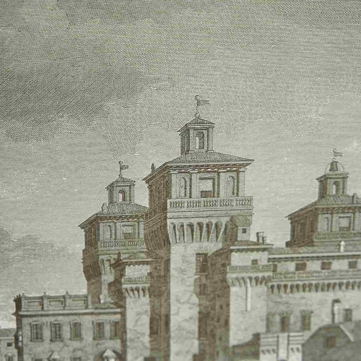 Print Of Ferrara Estense Castle, 20th Century photo for sale