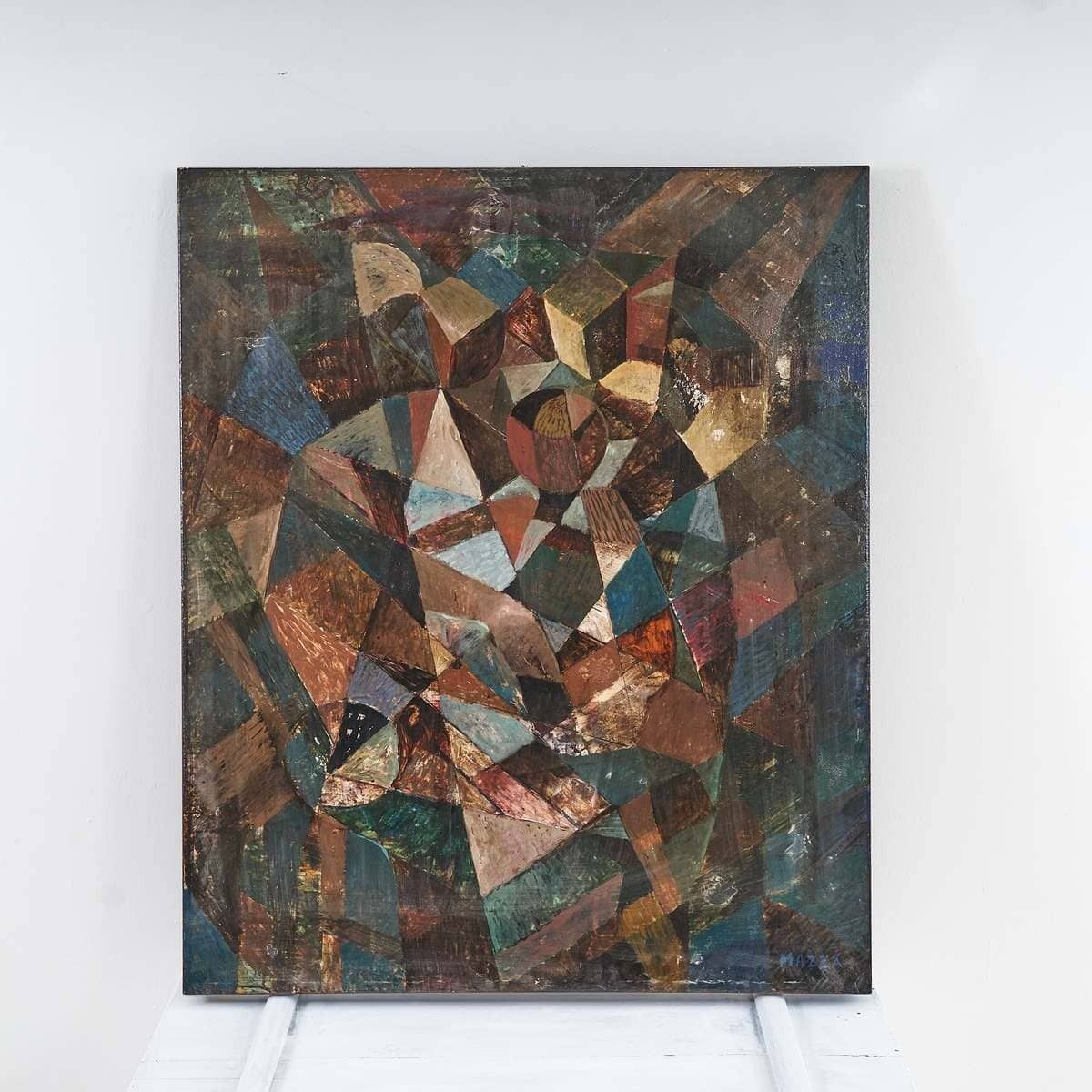 Cubist Oil On Canvas By An Italian Artist, 20th Century photo furniture
