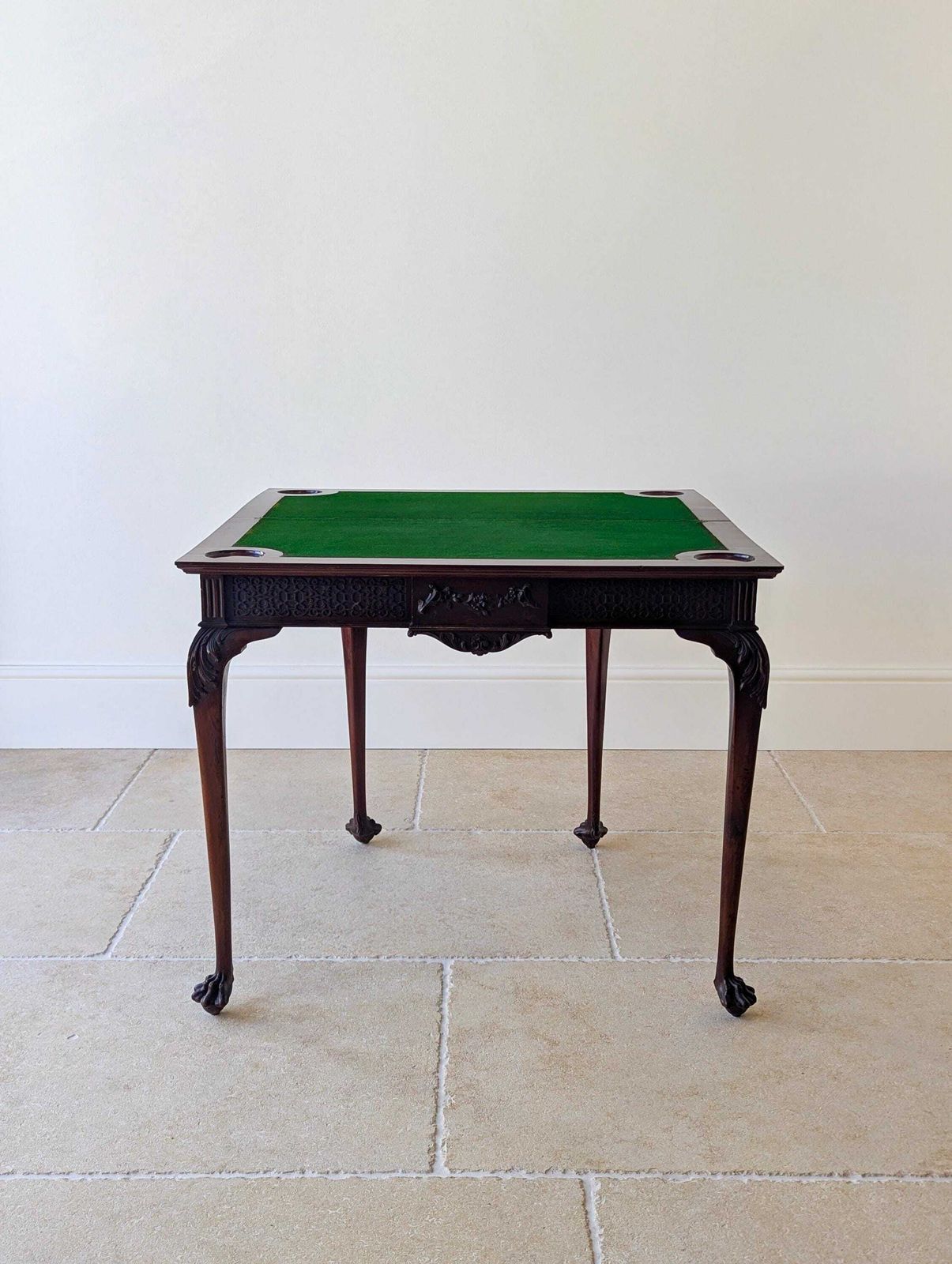 Antique Edwardian Mahogany Fold Over Card Table C.1900 photo vinterior