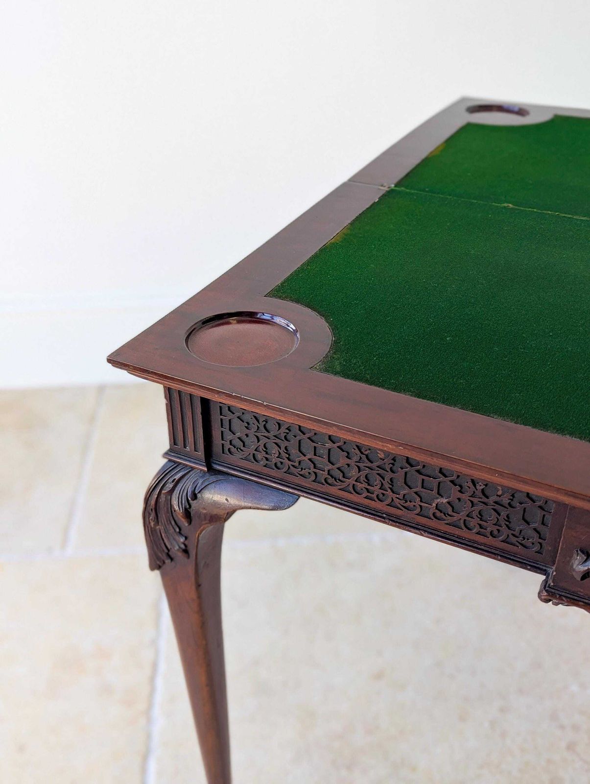 Antique Edwardian Mahogany Fold Over Card Table C.1900 photo vintage
