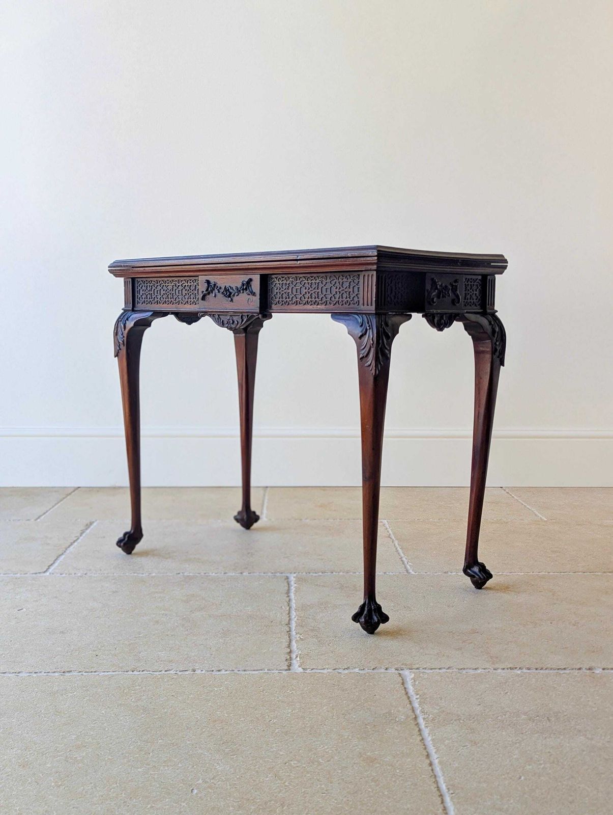 photo for sale Antique Edwardian Mahogany Fold Over Card Table C.1900