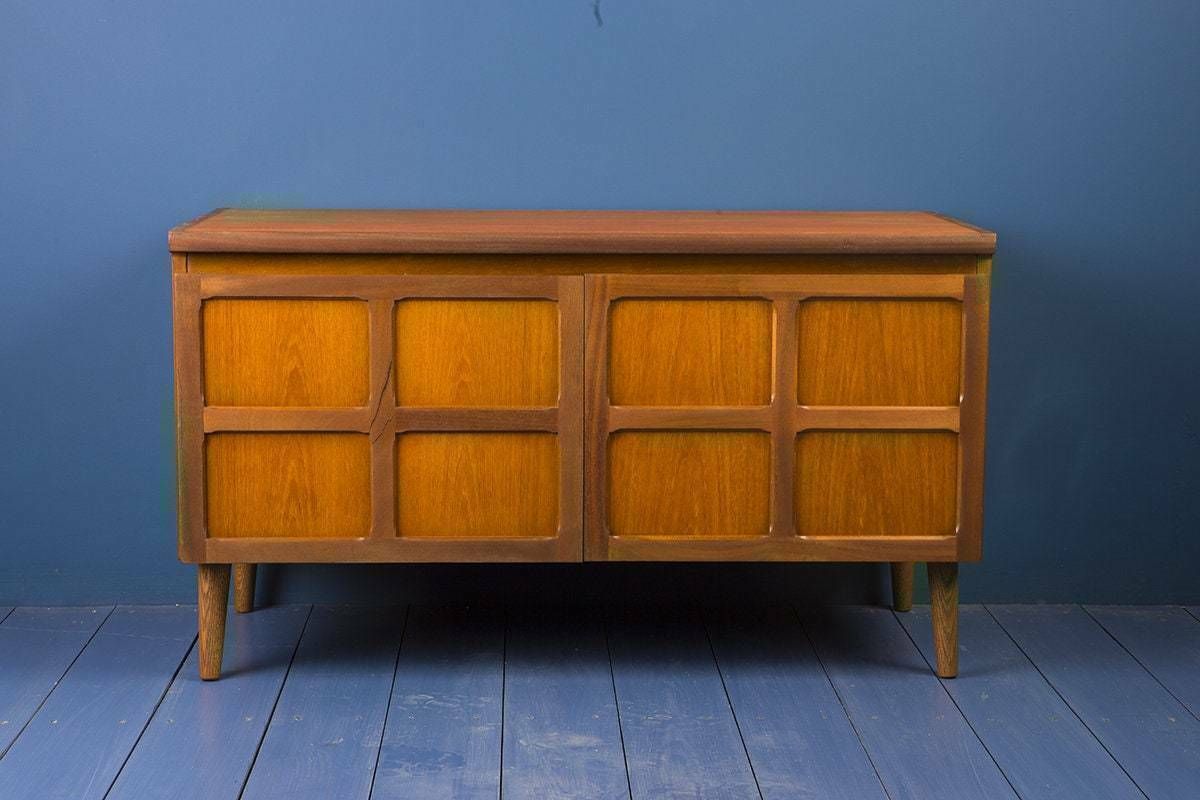 Nathan Mid Century Retro Teak Small Sideboard Tv Record Cabinet On Wooden Legs 1970s photo Furniture