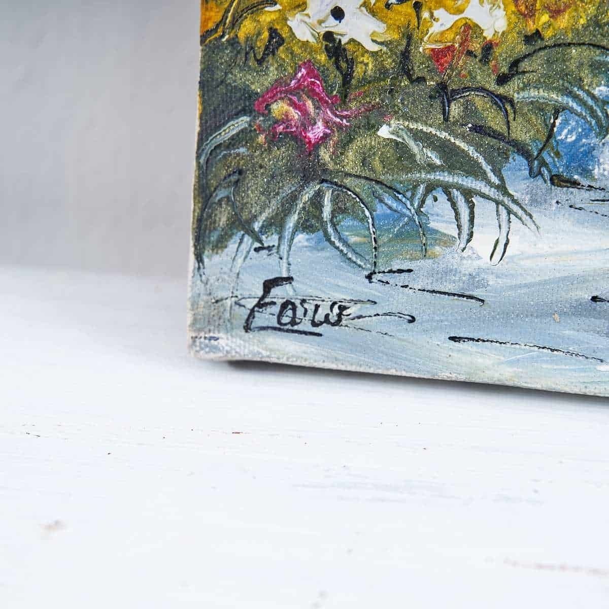 Olieverfschilderij Op Doek – Bloemenstilleven, Ca. Jaren 1960–1980 photo furniture
