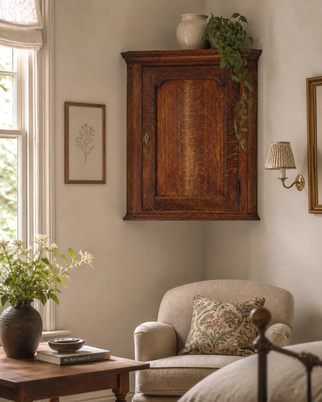 Georgian Corner Cupboard, 1800s photo vintage