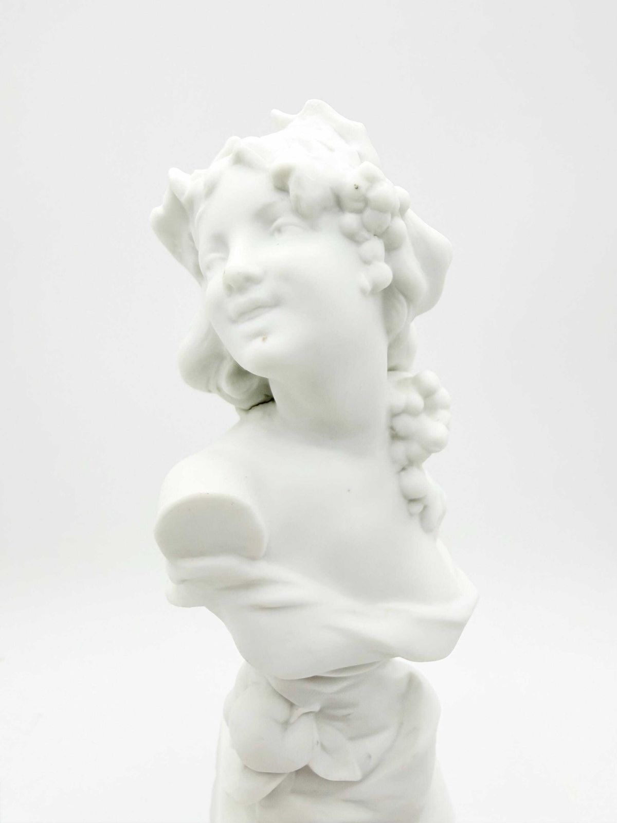 La Courtille Paris Antique French Bisque Porcelain Bust Circa 1810, Locre Factory Bisque Figurine photo for sale