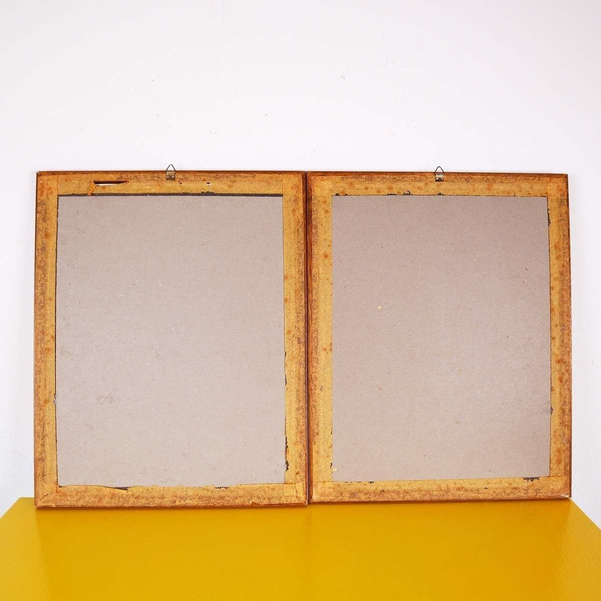 Elegant Pair Of Paintings – Prints, In A Vintage Frame photo vintage
