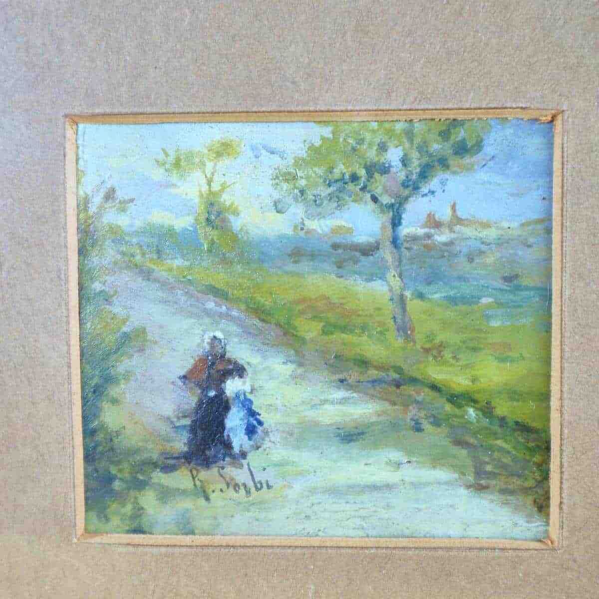 Schilderijen van Raffaello Sorbi, 2 stuks photo furniture