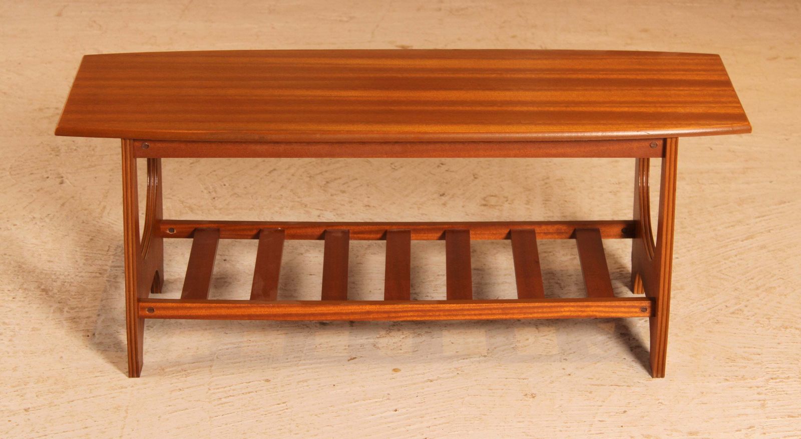 Mid Century Mahogany Coffee Table With A Magazine Rack, Circa 1960s