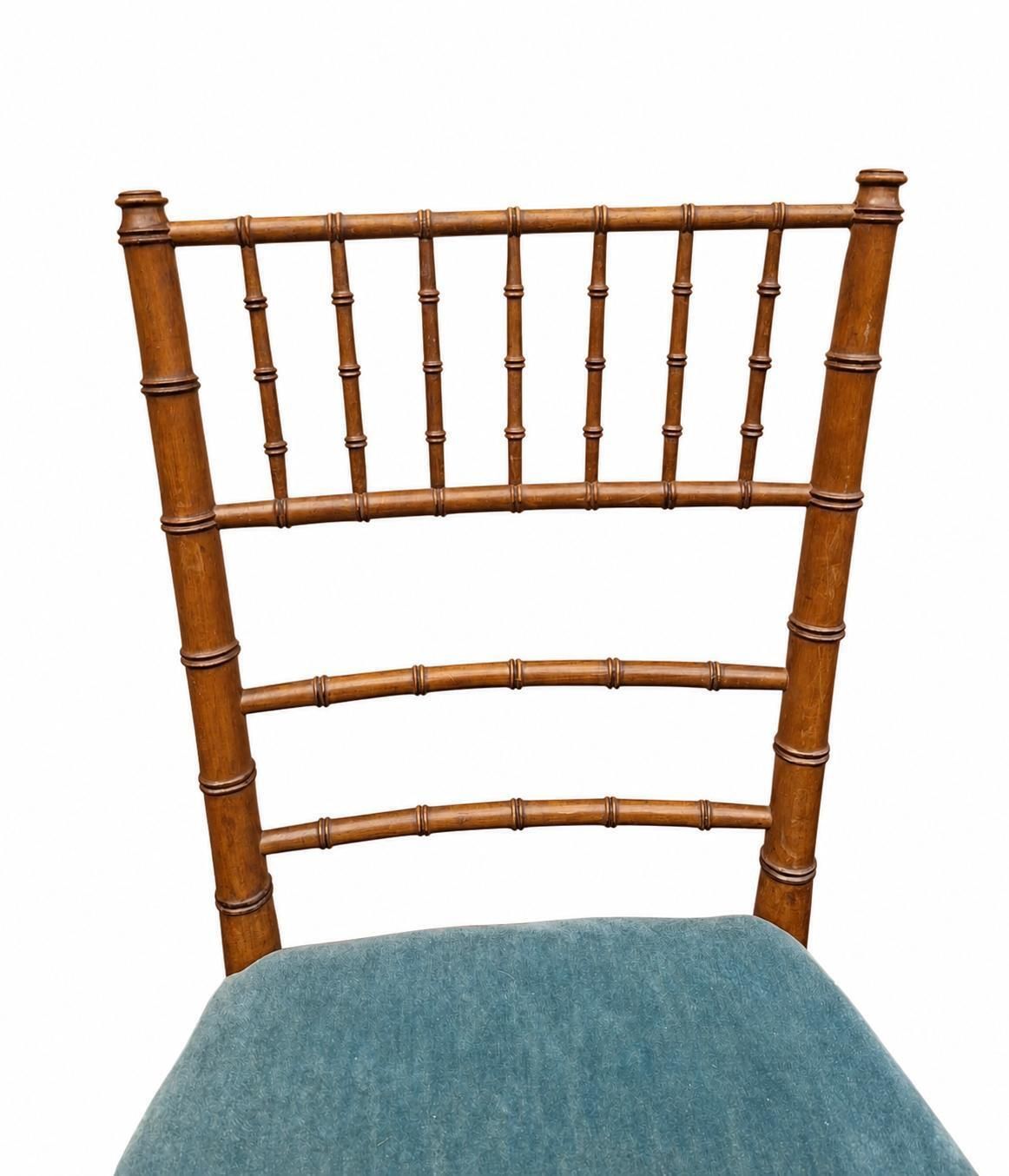 Pair Of Antique French Napoleon III Faux Bamboo Side Chairs photo 375.0