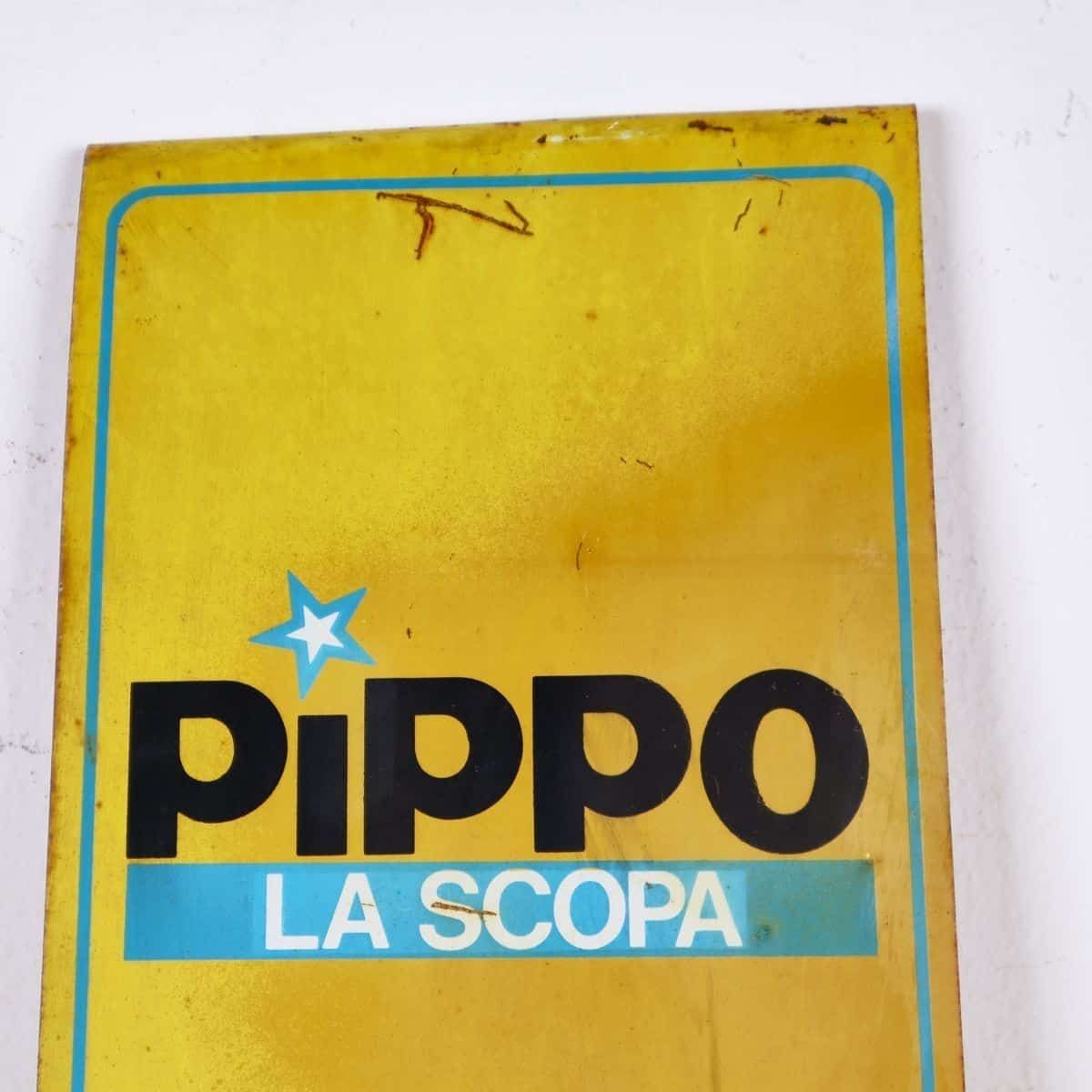 Vintage Pippo La Scopa Metal Sign photo for sale