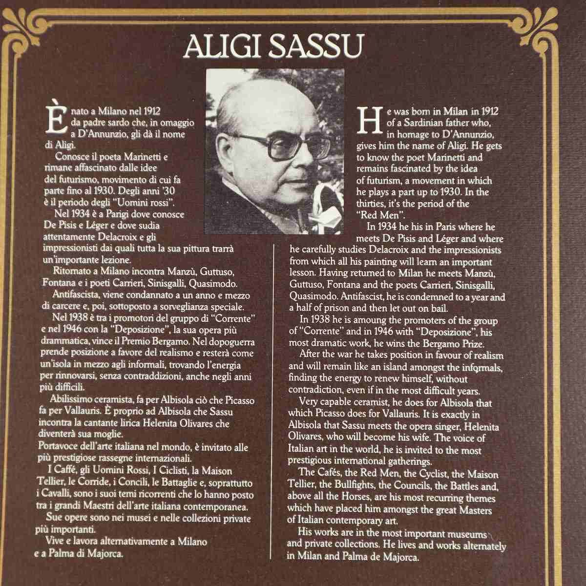 462.0 Elegant Silver Bas Relief By Aligi Sassu (200 Grams Of 925 Silver) photo