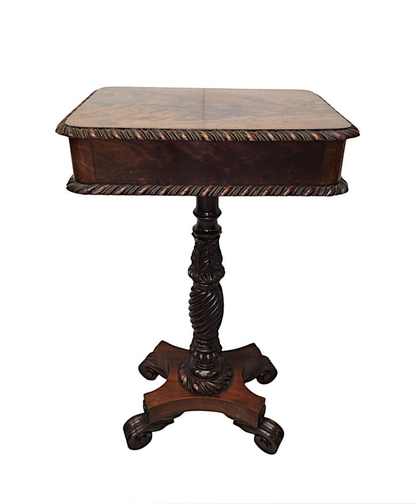 A Very Rare Early 19th Century Regency Small Lamp Or Occasional Table With Carved Base photo for sale