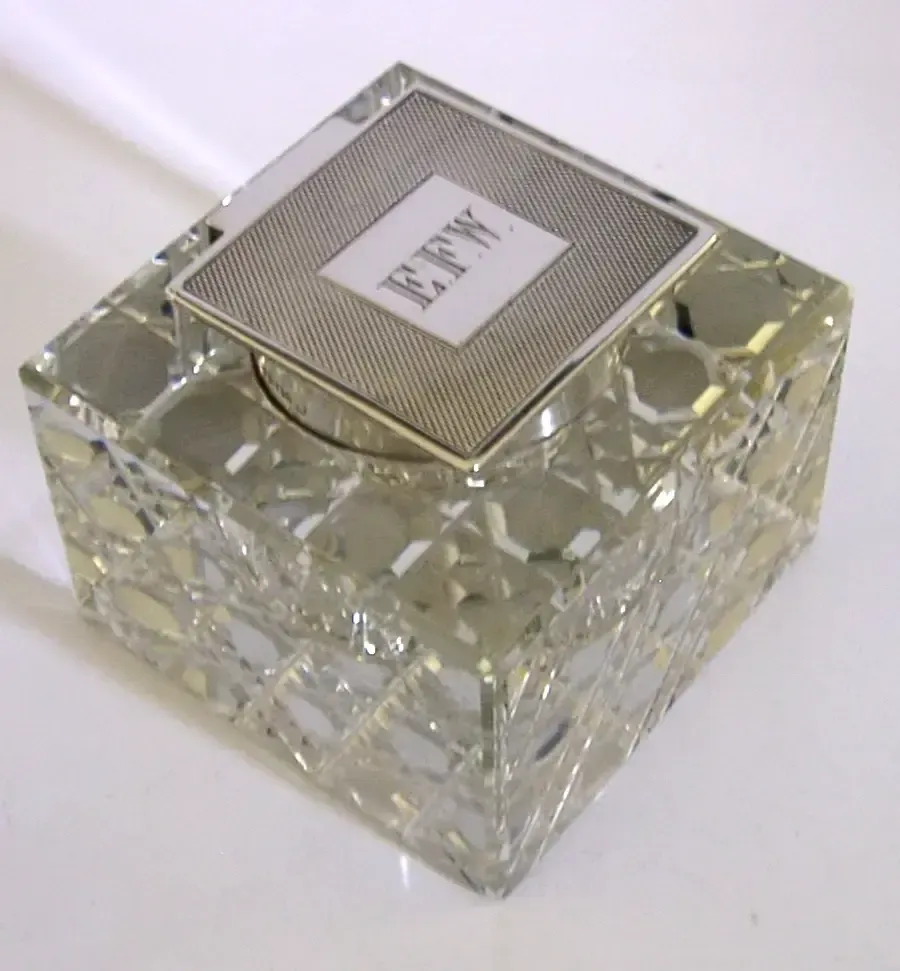 Military Sterling Silver Royal Navy Inkwell Mersey Division 1935 Liverpool photo furniture